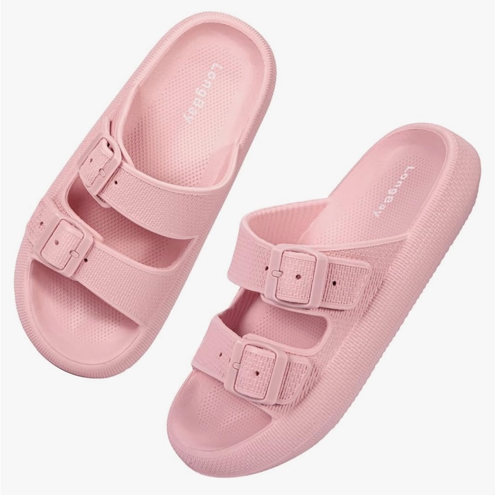Unisex Double Buckle Adjustable EVA Slide Slippers